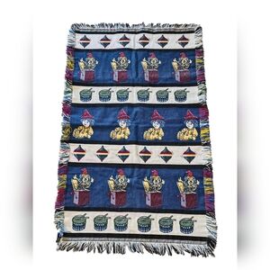 Vintage Crown Crafts Woven Tapestry Nursery Rug with Fringe 42" x 26"